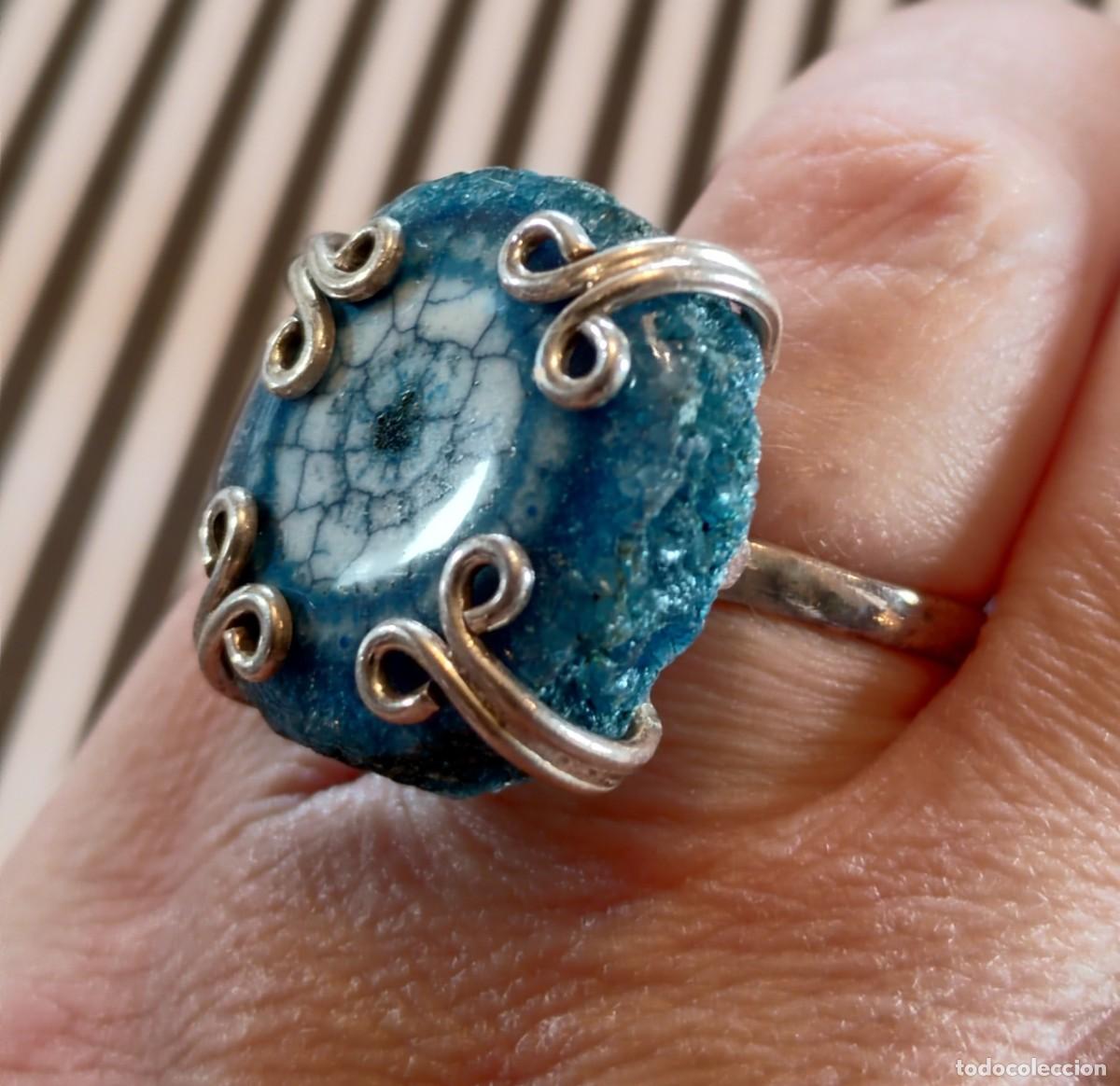 Joyeria: Anillo Plata de Ley con Drusa de &Aacute;gata - Foto 2