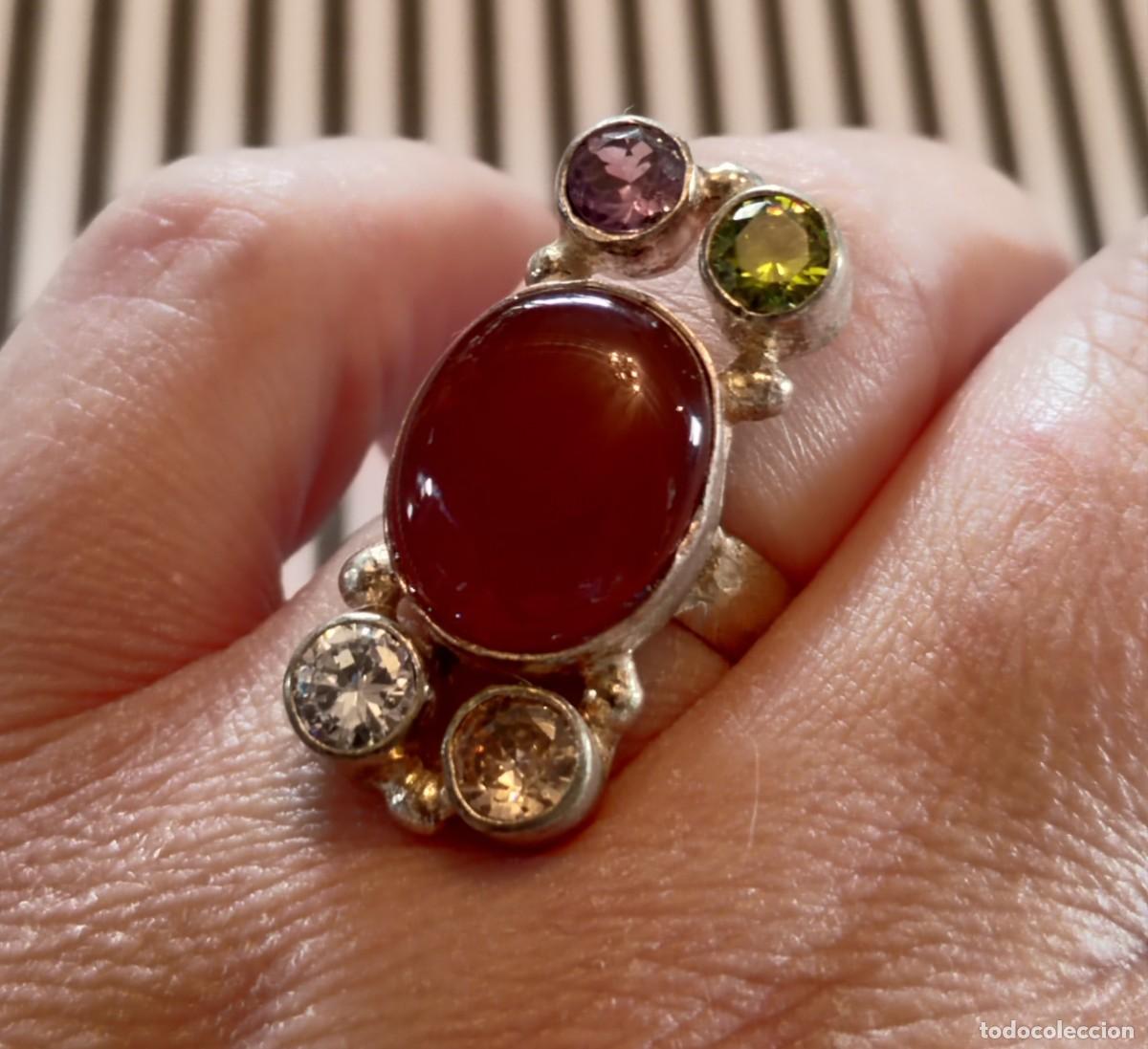Joyeria: Anillo Plata de Ley con Cornalina - Foto 2