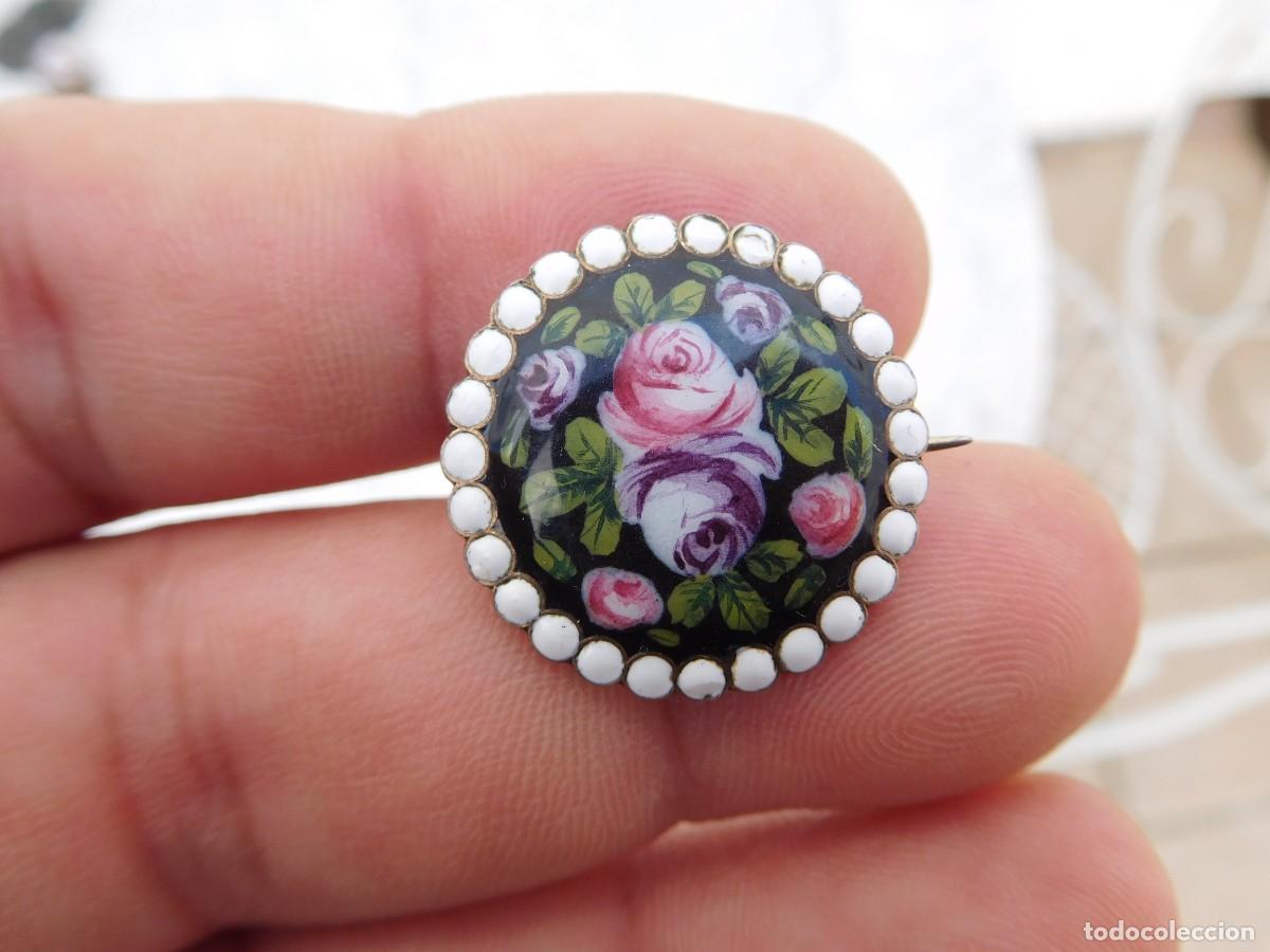 Joyeria: Broche antiguo de plata y esmalte - Foto 2