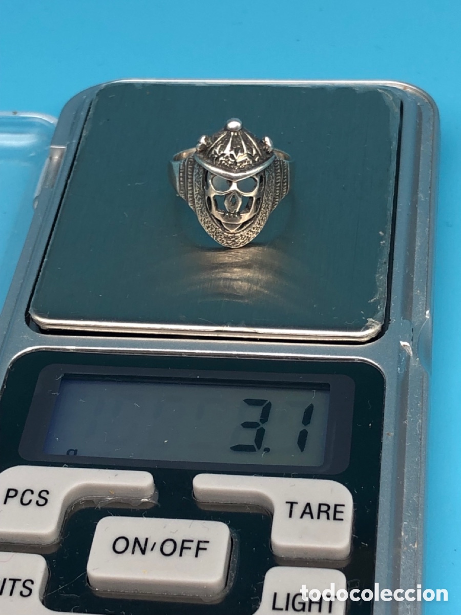 Joyeria: Anillo de plata forma calavera guerrero - Foto 2