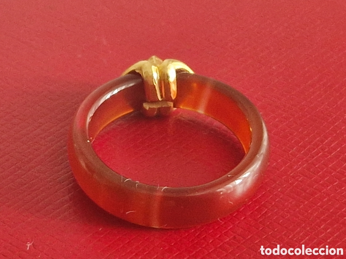 Joyeria: ANILLO DE ORO 18 K CON AGATA Y ZAFIRO - Foto 5