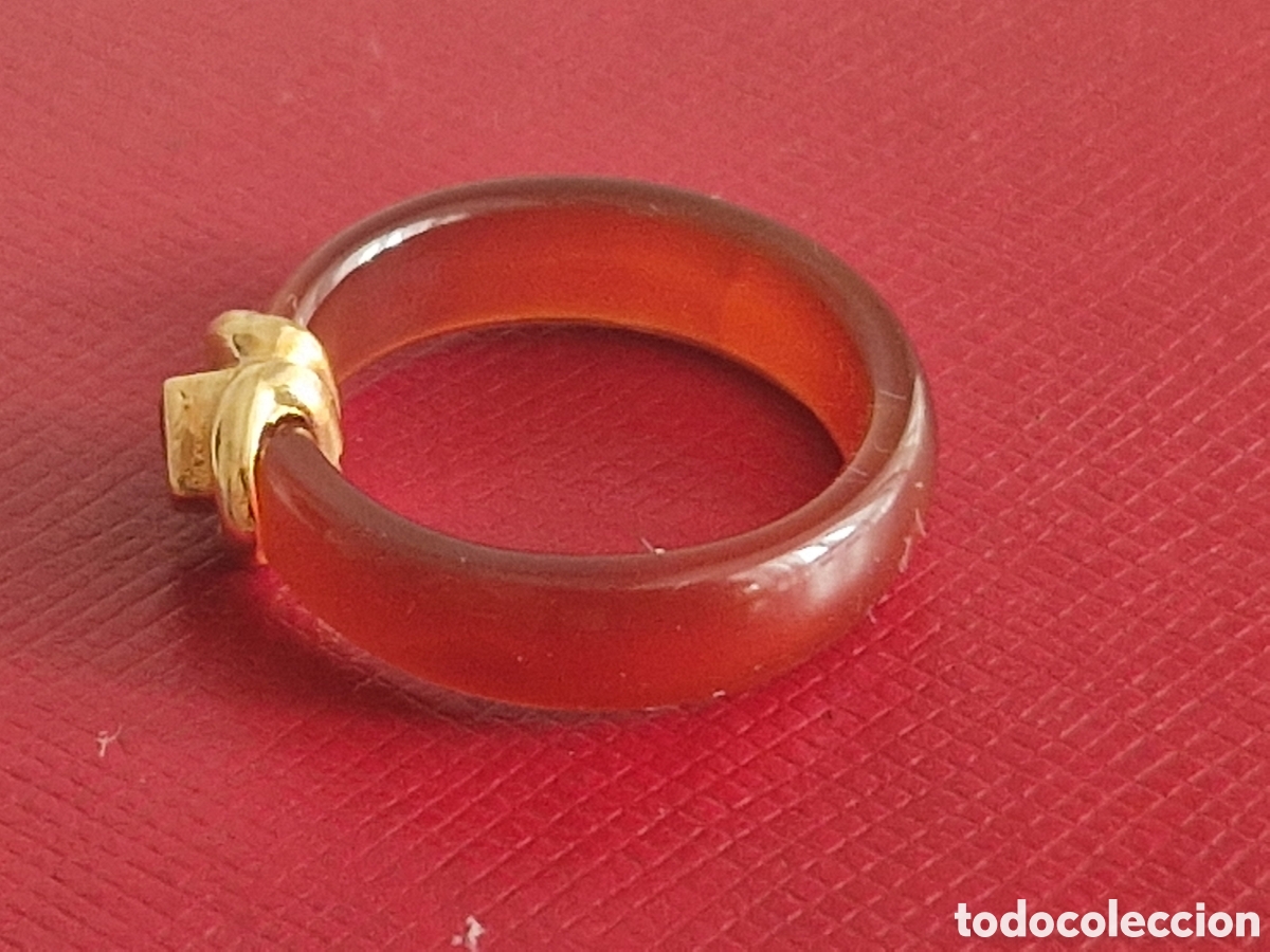 Joyeria: ANILLO DE ORO 18 K CON AGATA Y ZAFIRO - Foto 2