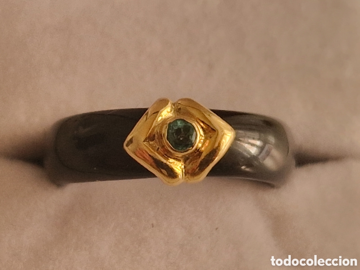 Joyeria: ANILLO ORO 18 K Y ONIX CON ESMERALDA - Foto 6