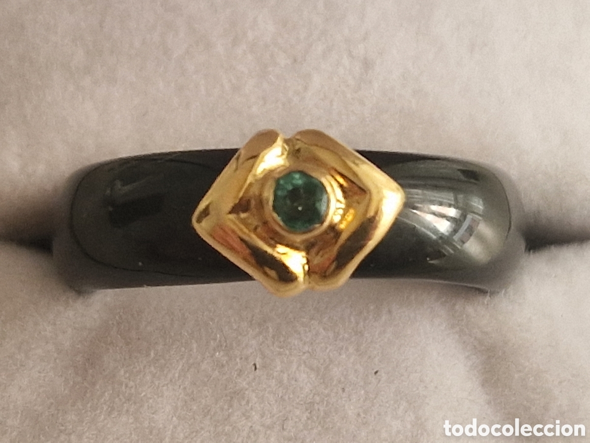 Joyeria: ANILLO ORO 18 K Y ONIX CON ESMERALDA - Foto 1