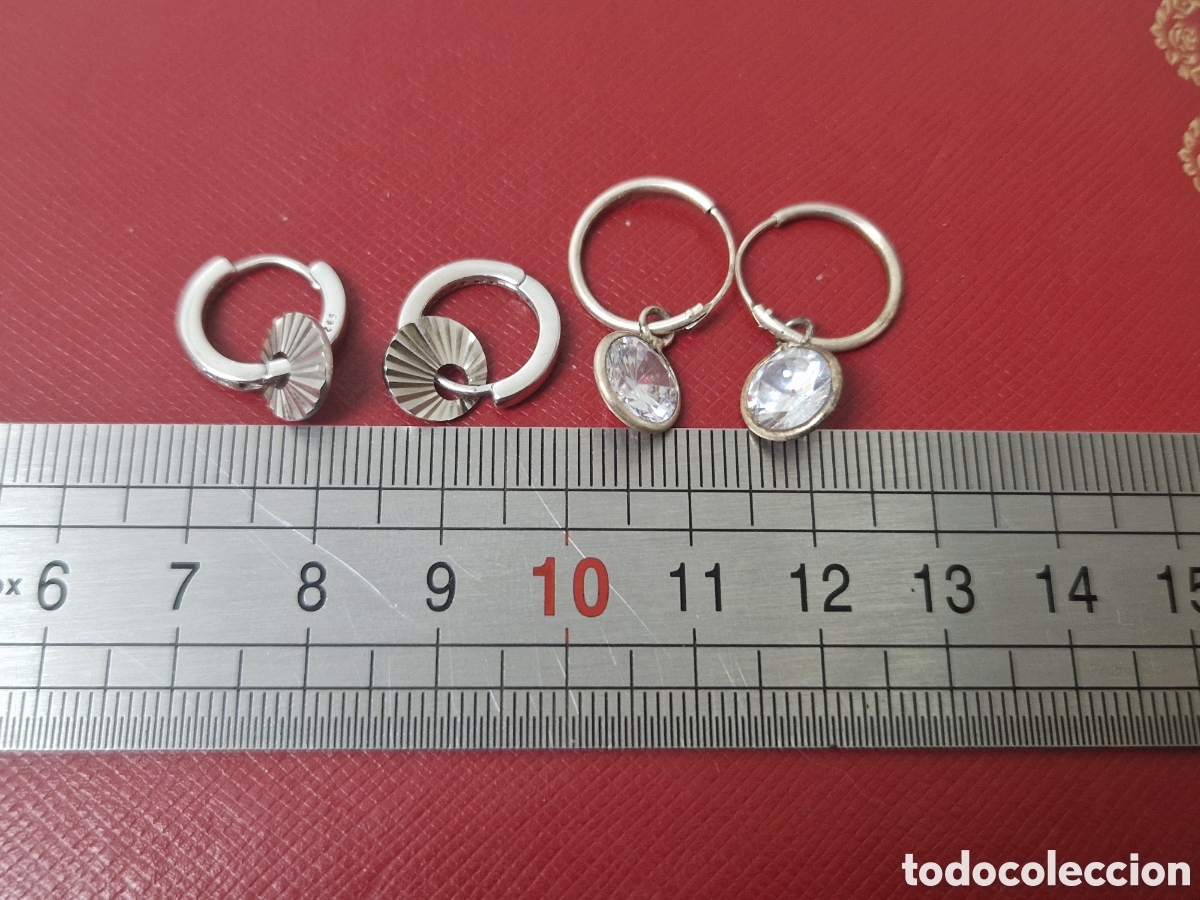 Joyeria: 2 PARES DE PENDIENTES PLATA NUEVOS - Foto 2