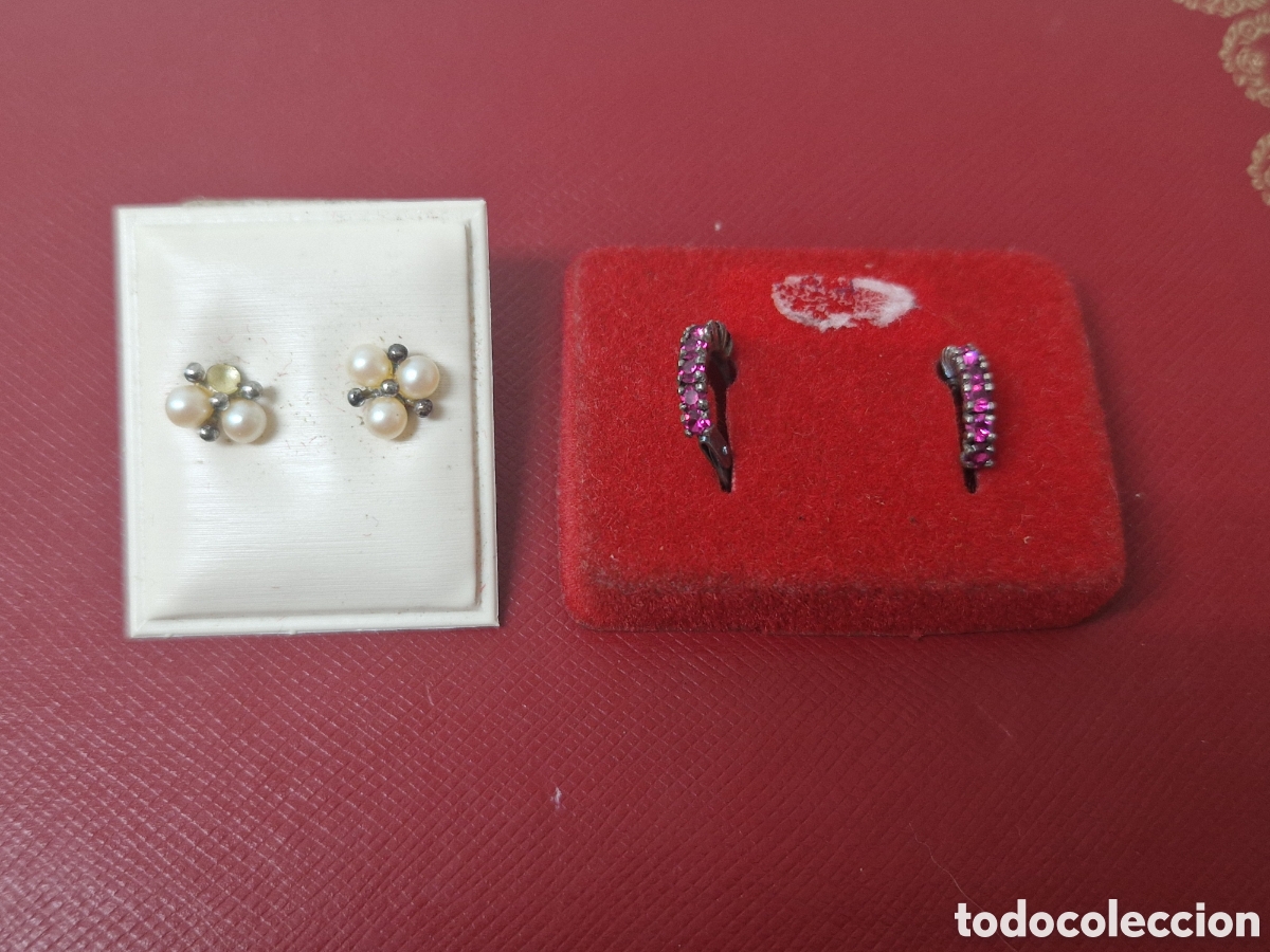 Joyeria: 2 PARES DE PENDIENTES PLATA - Foto 2
