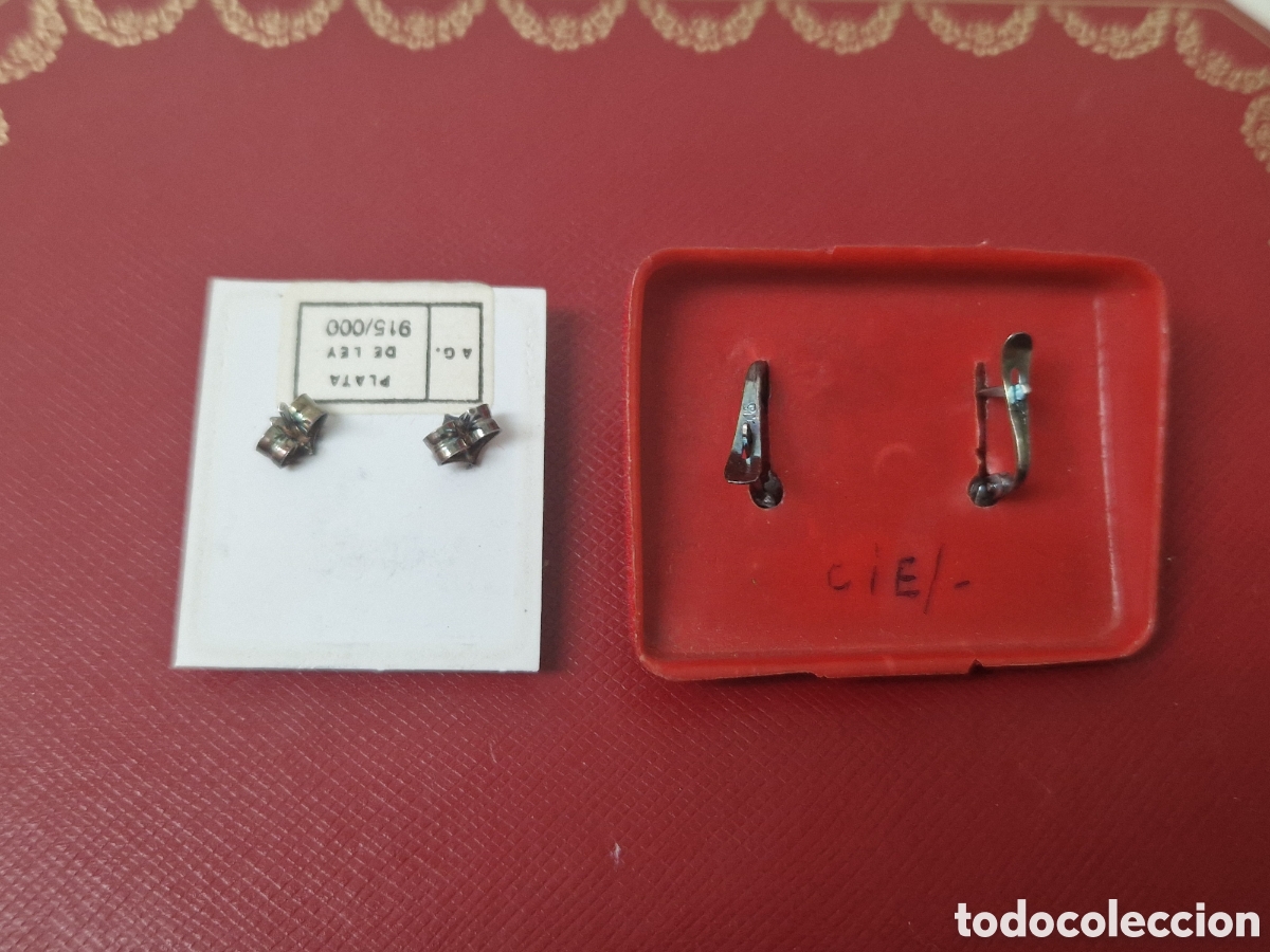 Joyeria: 2 PARES DE PENDIENTES PLATA - Foto 3