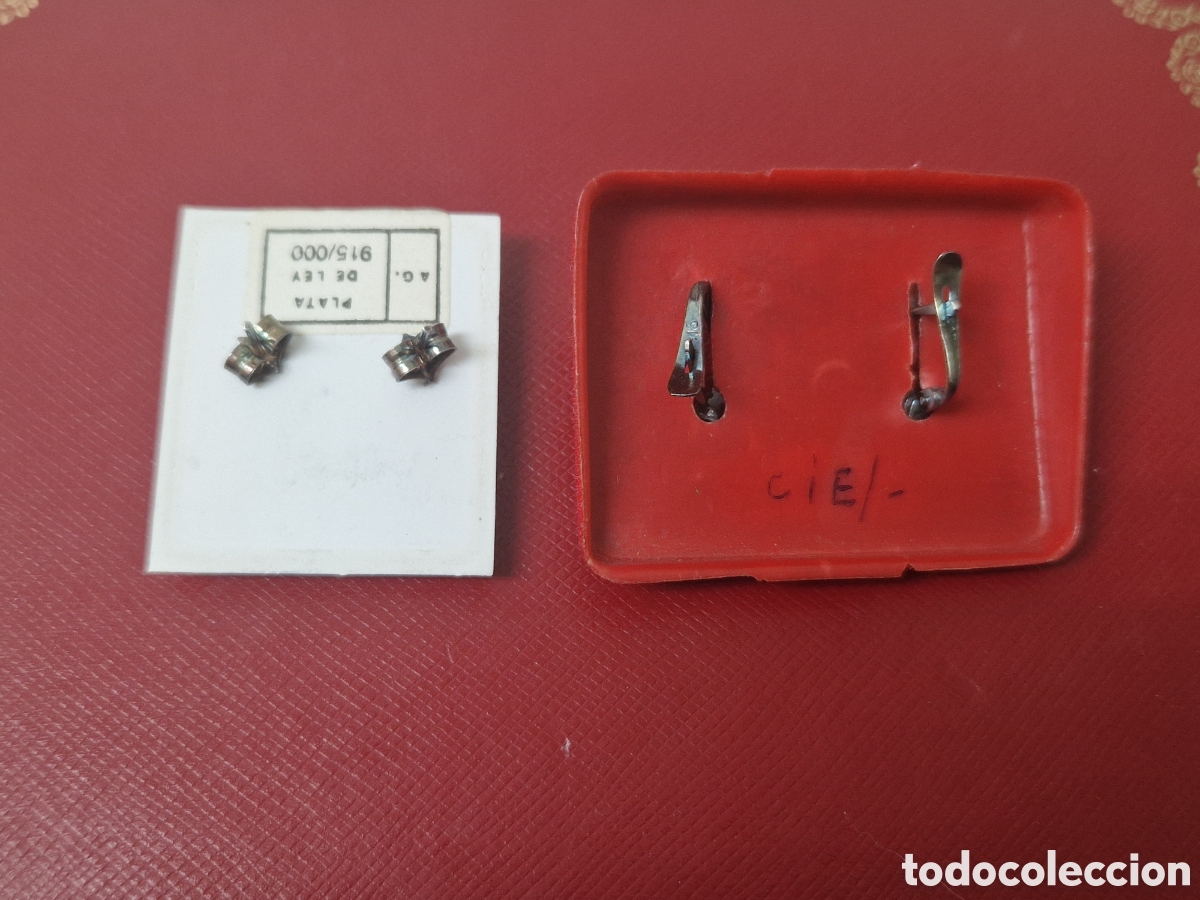 Joyeria: 2 PARES DE PENDIENTES PLATA - Foto 4