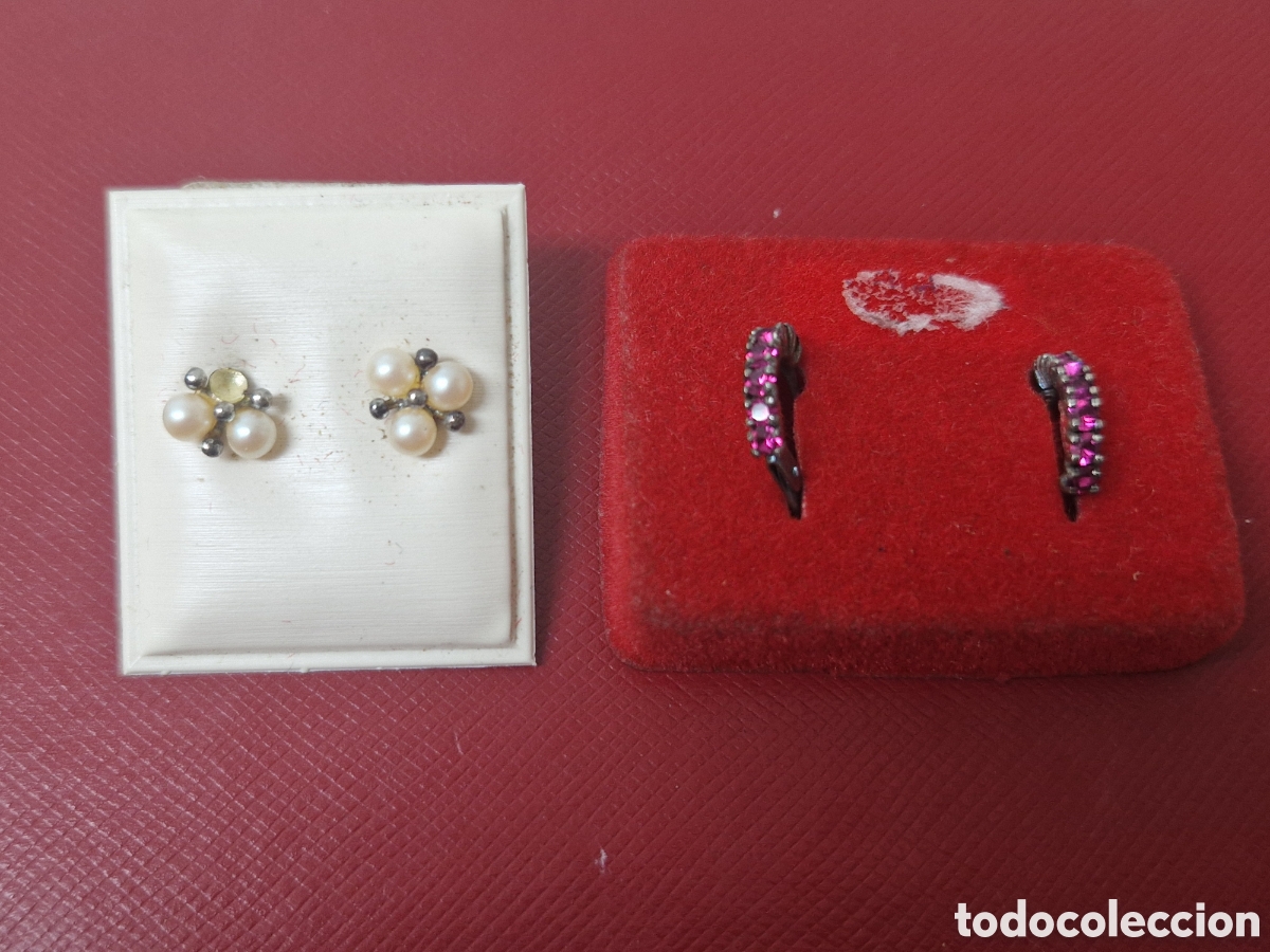 Joyeria: 2 PARES DE PENDIENTES PLATA - Foto 5