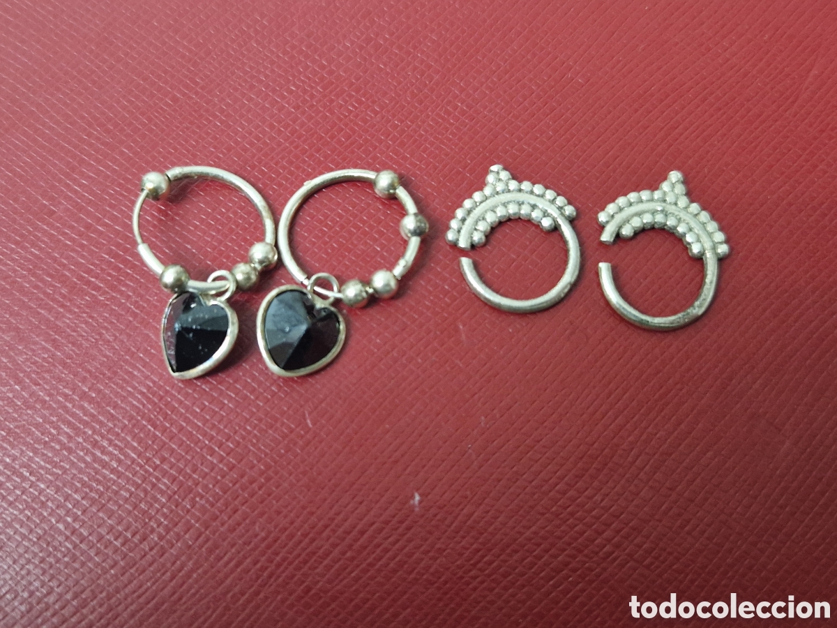 Joyeria: 2 PARES DE PENDIENTES DE PLATA NUEVOS - Foto 4