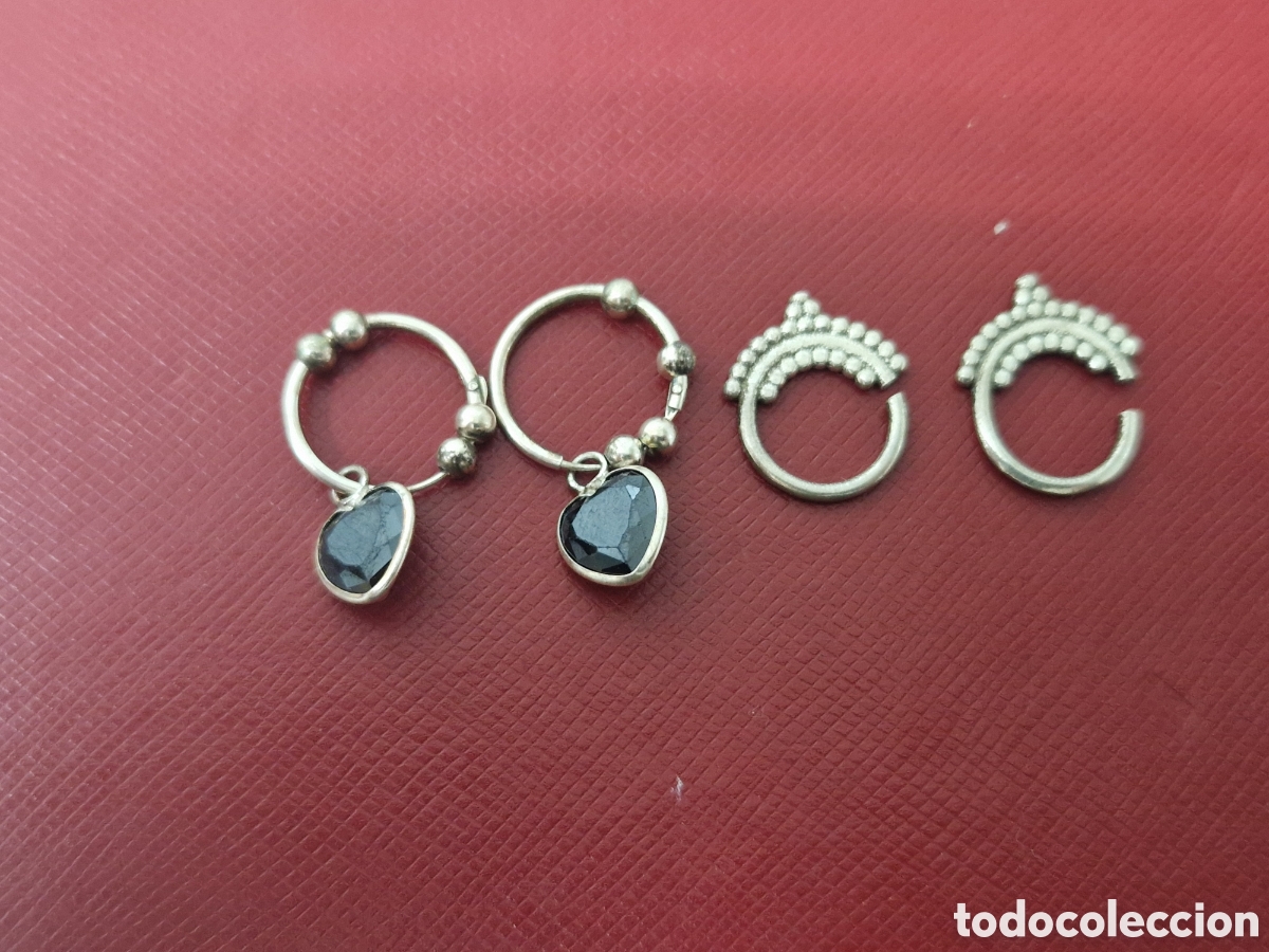 Joyeria: 2 PARES DE PENDIENTES DE PLATA NUEVOS - Foto 1