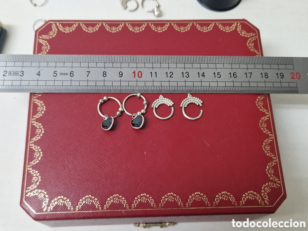 Joyeria: 2 PARES DE PENDIENTES DE PLATA NUEVOS - Foto 2