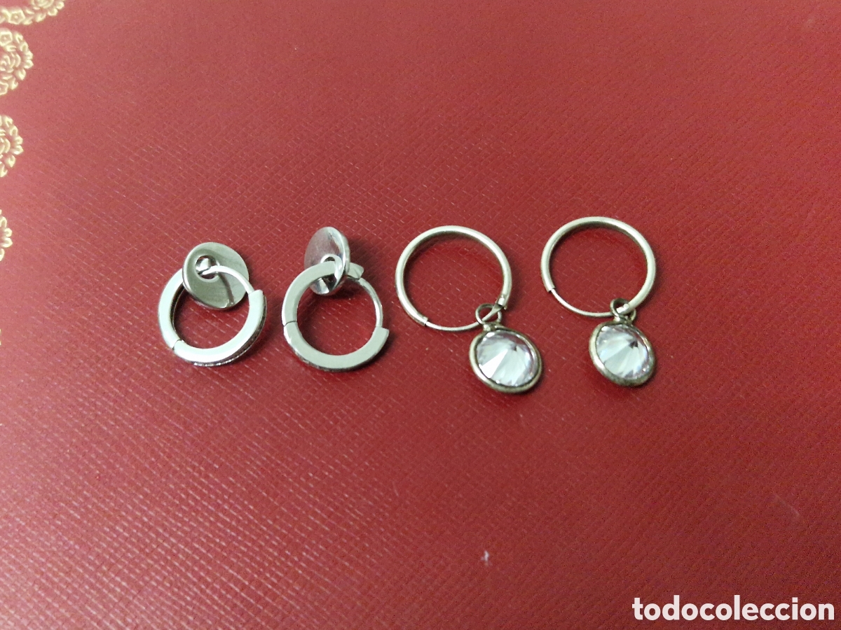 Joyeria: 2 PARES DE PENDIENTES DE PLATA NUEVOS - Foto 2