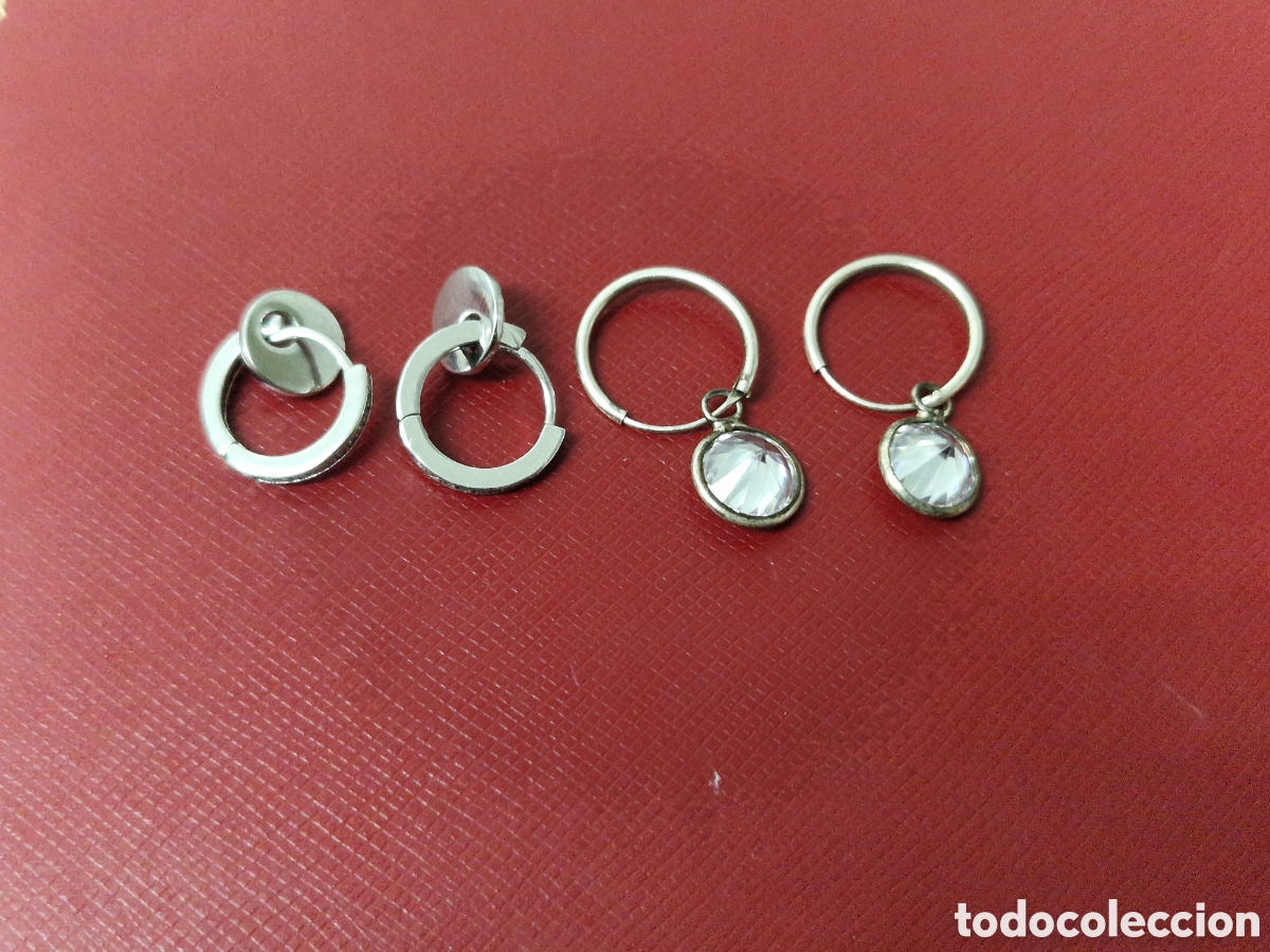 Joyeria: 2 PARES DE PENDIENTES DE PLATA NUEVOS - Foto 1