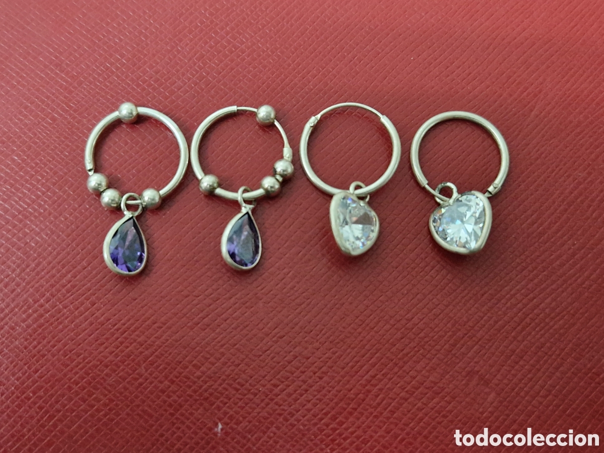 Joyeria: 2 PARES DE PENDIENTES EN PLATA NUEVOS - Foto 2