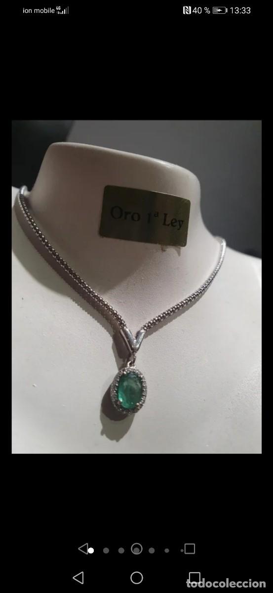 Joyeria: Collar oro blanco, esmeralda y diamantes - Foto 1