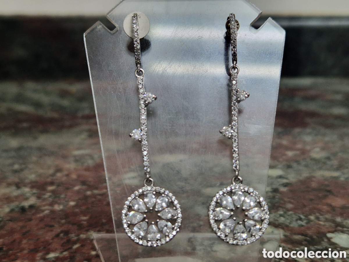 Joyeria: PENDIENTES DE ALTA JOYERIA PLATA Y CIRCONITAS - Foto 4