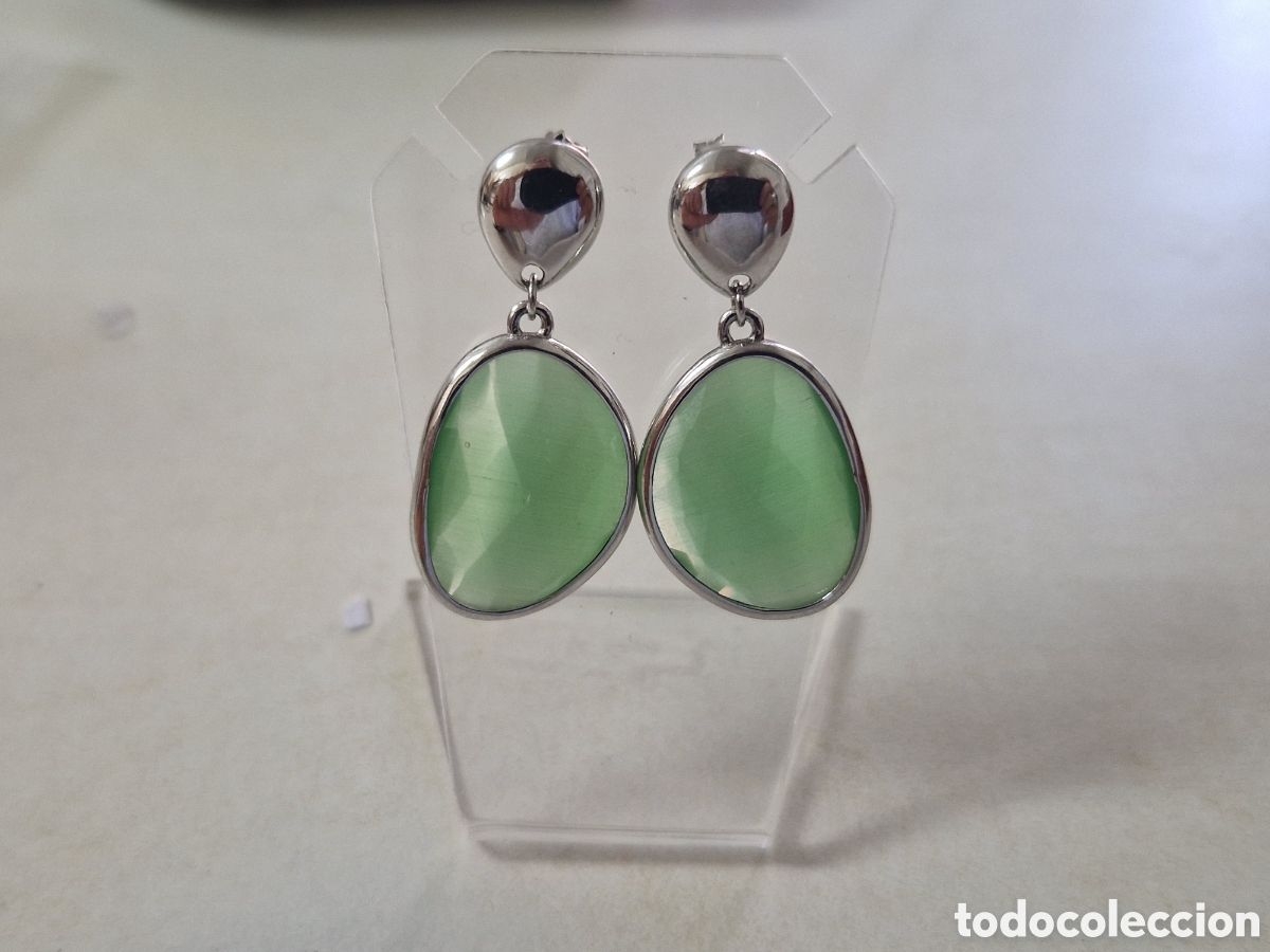 Joyeria: PENDIENTES PLATA Y PIESRA VERDE NATURAL - Foto 2