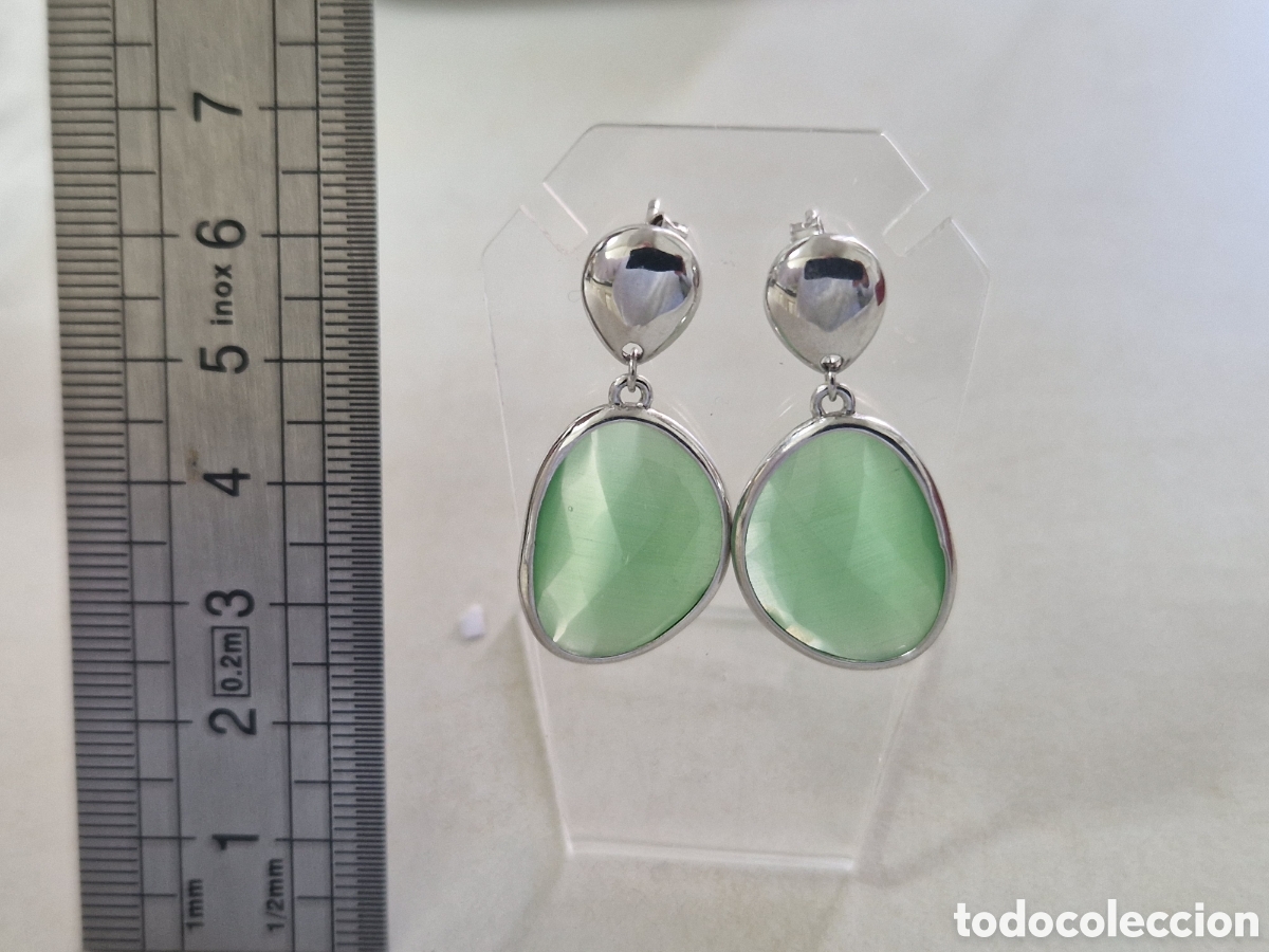 Joyeria: PENDIENTES PLATA Y PIESRA VERDE NATURAL - Foto 3