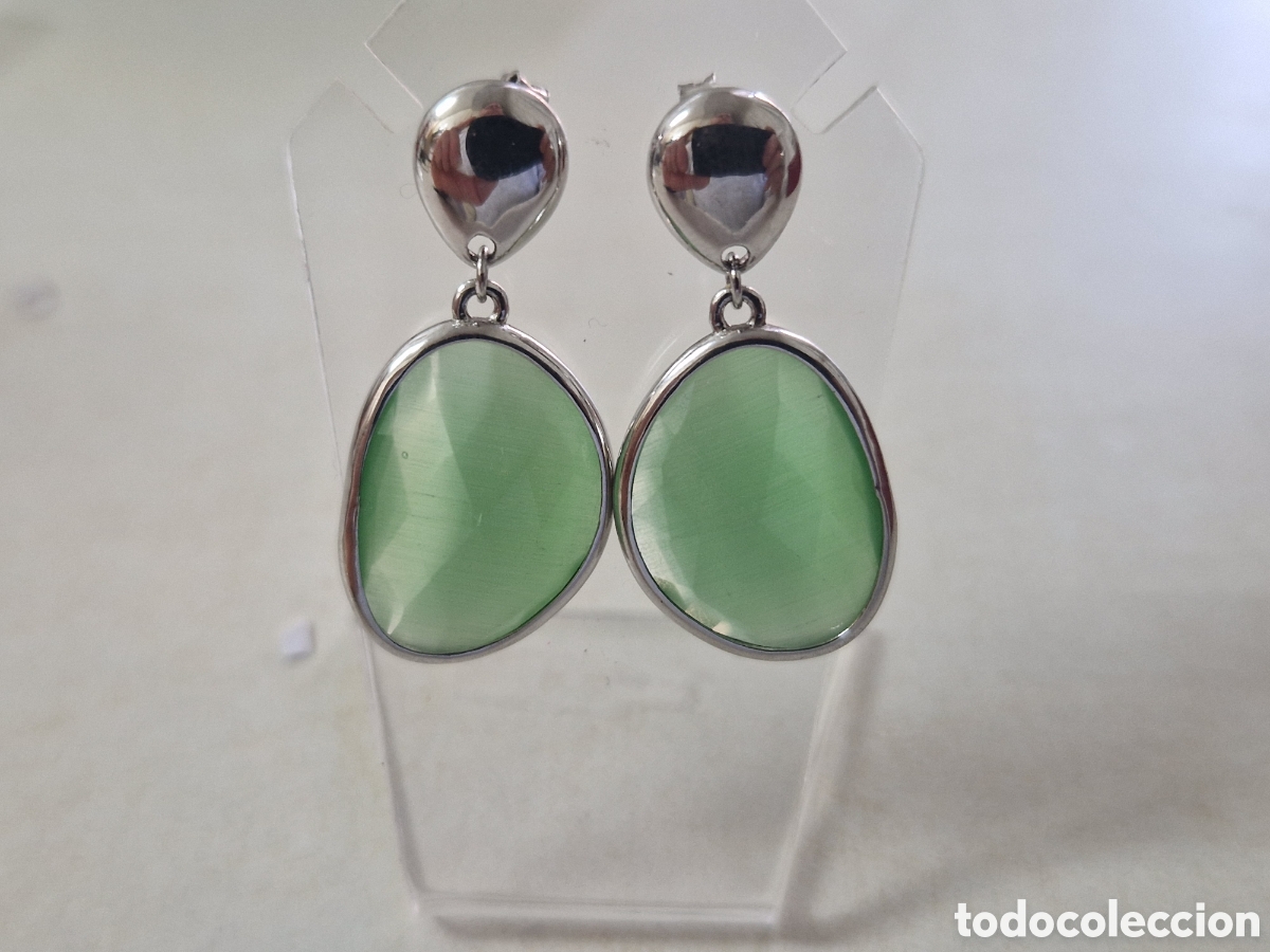 Joyeria: PENDIENTES PLATA Y PIESRA VERDE NATURAL - Foto 1