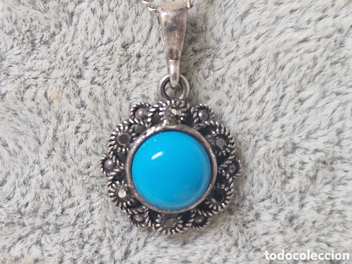 Joyeria: COLGANTE Y CADENA PLATA Y TURQUESA - Foto 3