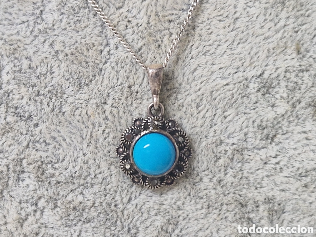 Joyeria: COLGANTE Y CADENA PLATA Y TURQUESA - Foto 4
