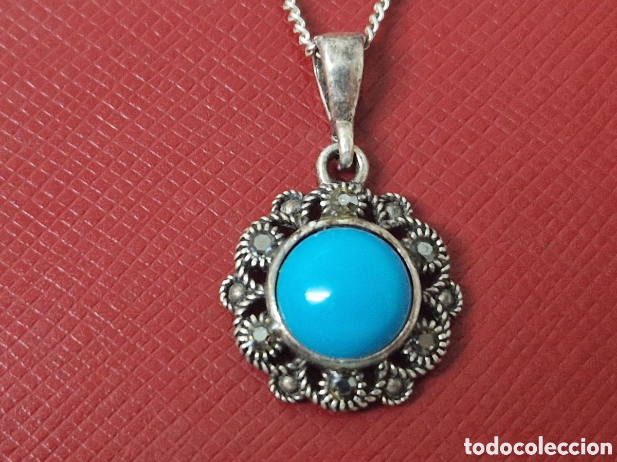 Joyeria: COLGANTE Y CADENA PLATA Y TURQUESA - Foto 1
