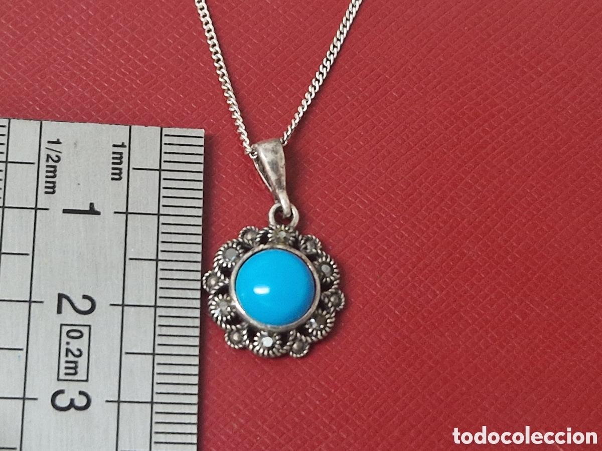 Joyeria: COLGANTE Y CADENA PLATA Y TURQUESA - Foto 2