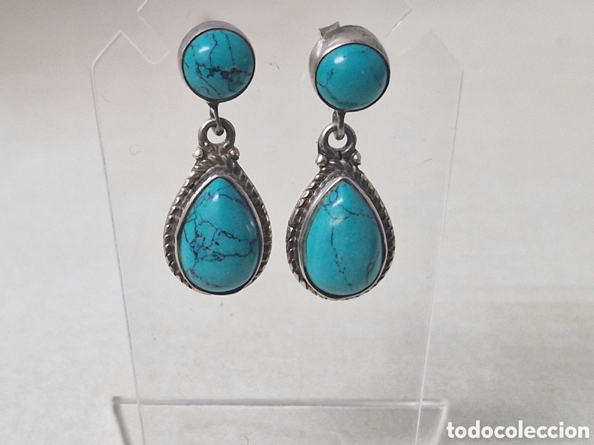 Joyeria: PENDIENTES PLATA Y TURQUESAS NUEV9 - Foto 2