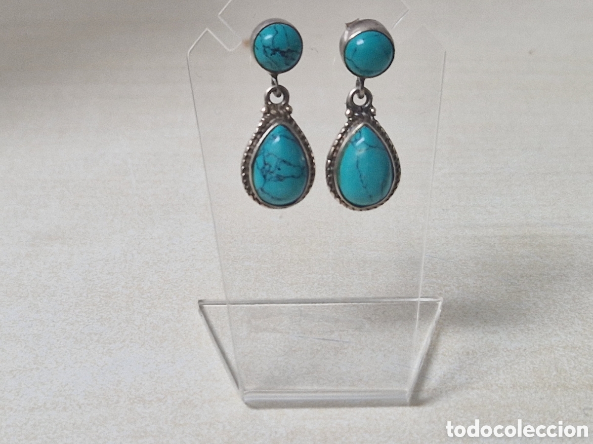 Joyeria: PENDIENTES PLATA Y TURQUESAS NUEV9 - Foto 3