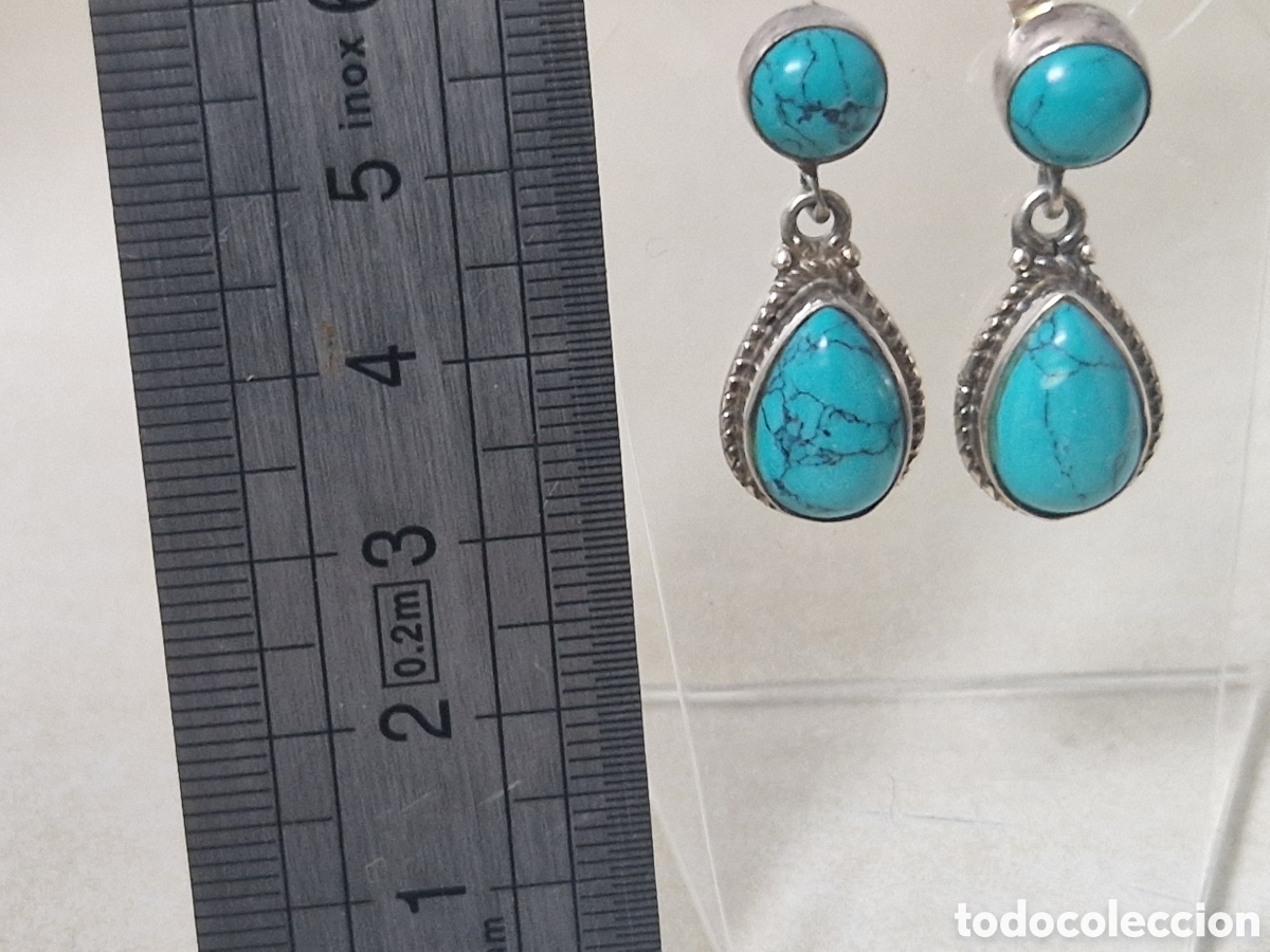 Joyeria: PENDIENTES PLATA Y TURQUESAS NUEV9 - Foto 4
