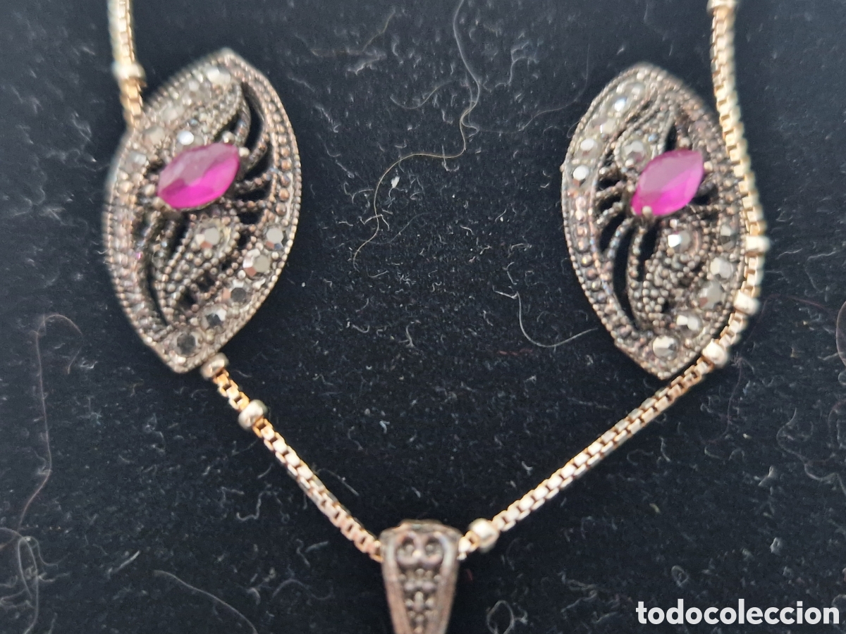 Joyeria: CONJUNTO DE 3 PIEZAS PLATA Y RUBIS - Foto 3