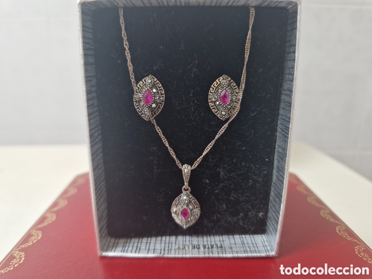 Joyeria: CONJUNTO 3 PIEZAS PLATA Y RUBIS NATURALES - Foto 3