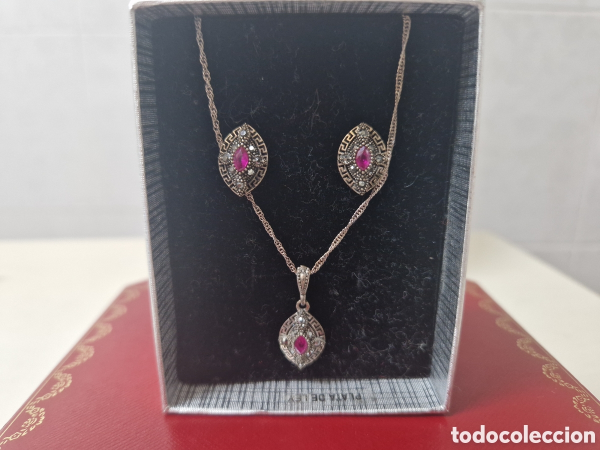 Joyeria: CONJUNTO 3 PIEZAS PLATA Y RUBIS NATURALES - Foto 4