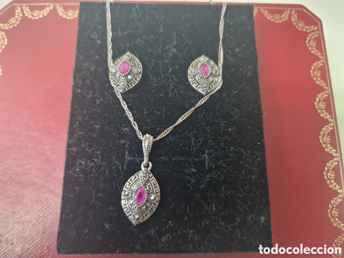 Joyeria: CONJUNTO 3 PIEZAS PLATA Y RUBIS NATURALES - Foto 1
