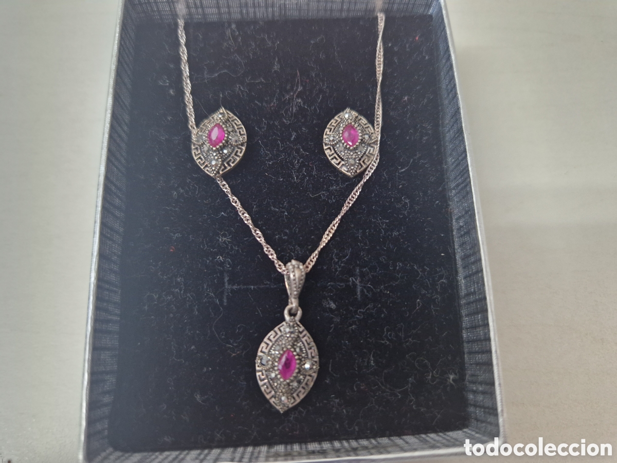 Joyeria: CONJUNTO 3 PIEZAS PLATA Y RUBIS NATURALES - Foto 6