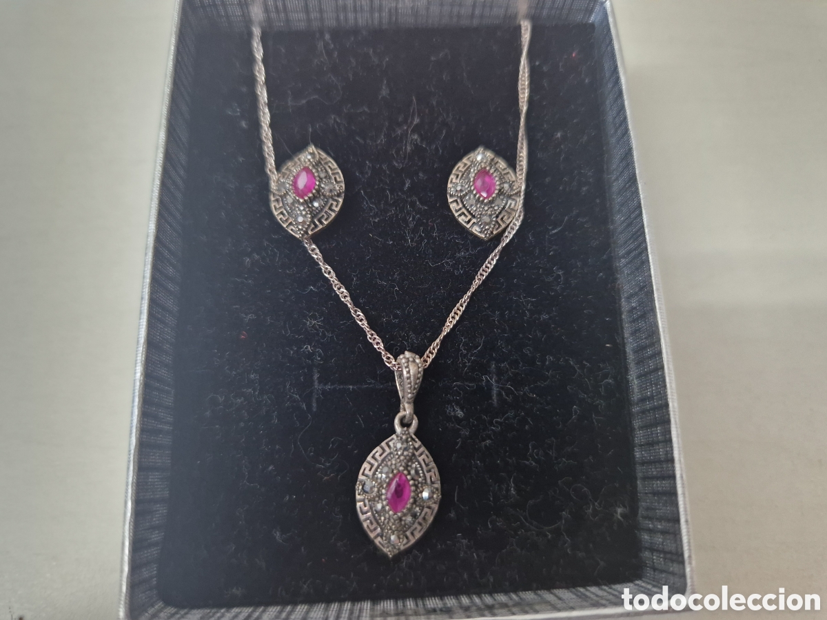 Joyeria: CONJUNTO 3 PIEZAS PLATA Y RUBIS NATURALES - Foto 7