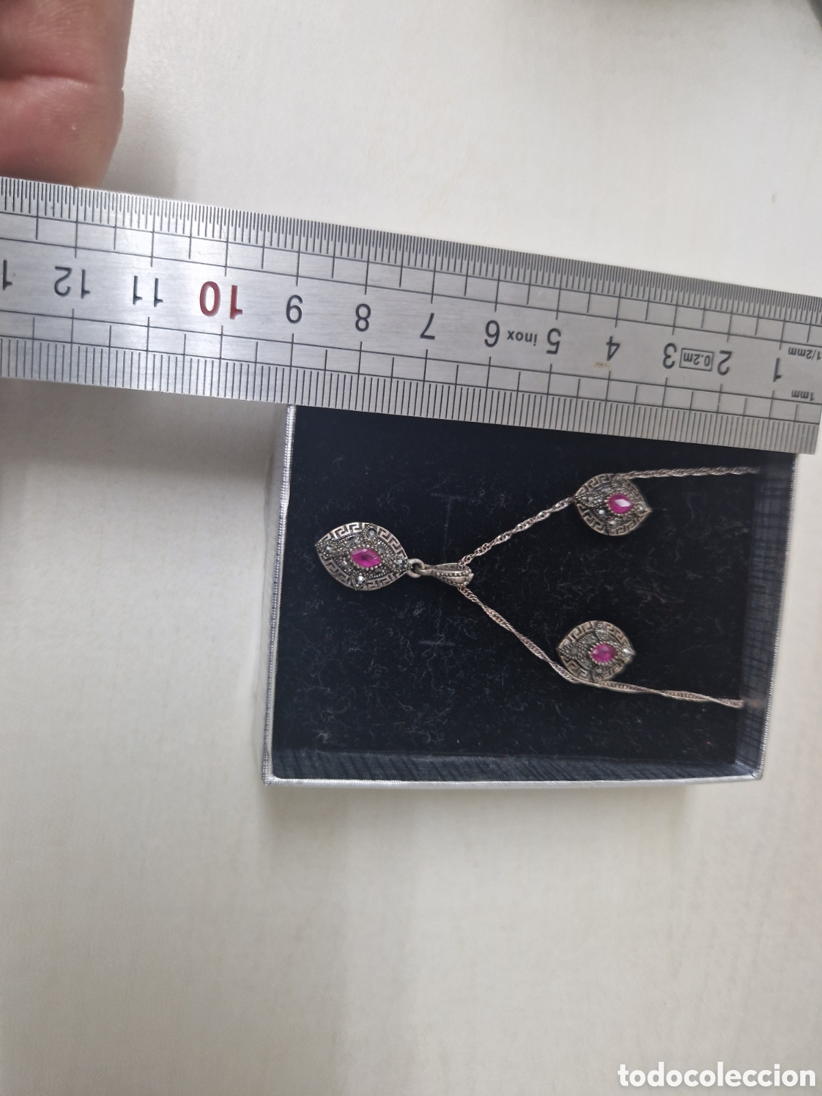 Joyeria: CONJUNTO 3 PIEZAS PLATA Y RUBIS NATURALES - Foto 2