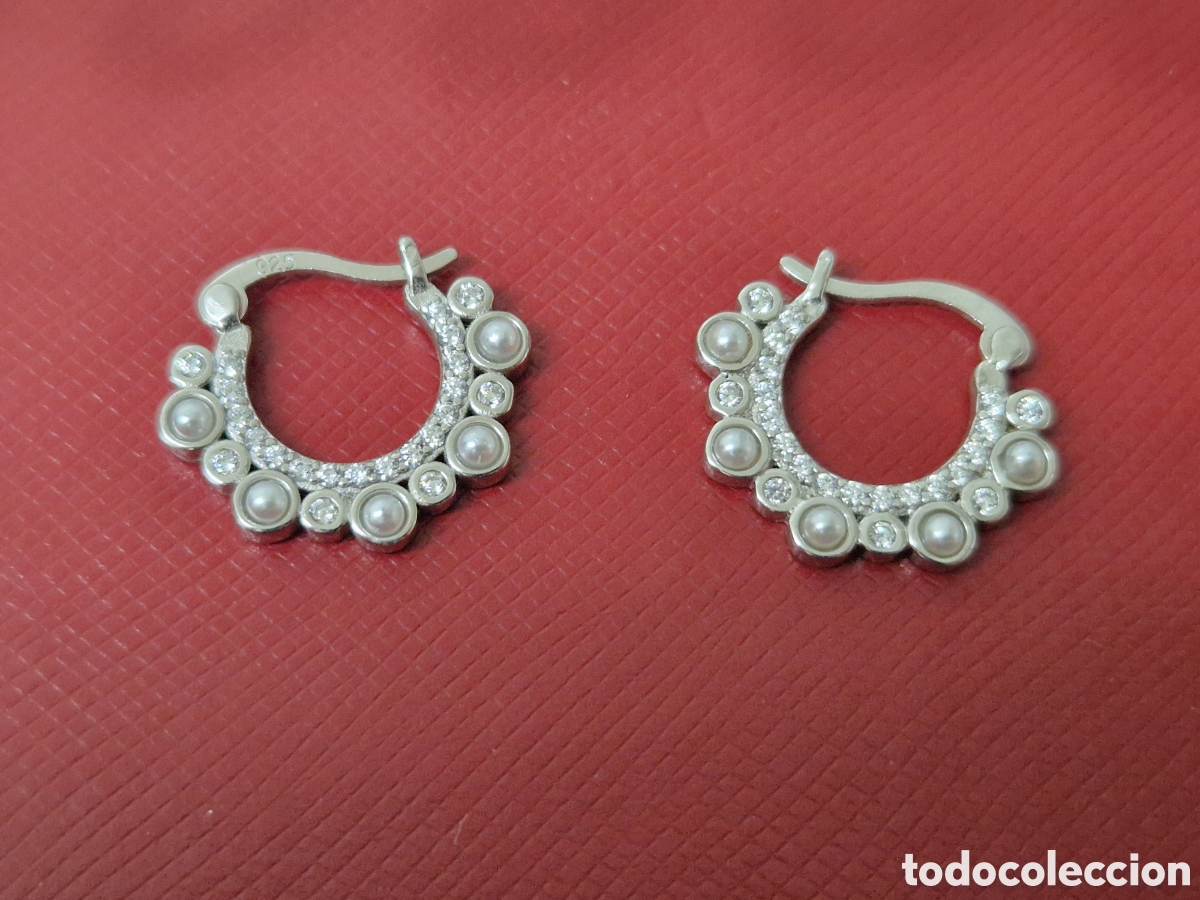 Joyeria: PENDIENTES DE PLATA CON PERLAS NUEVOS - Foto 2