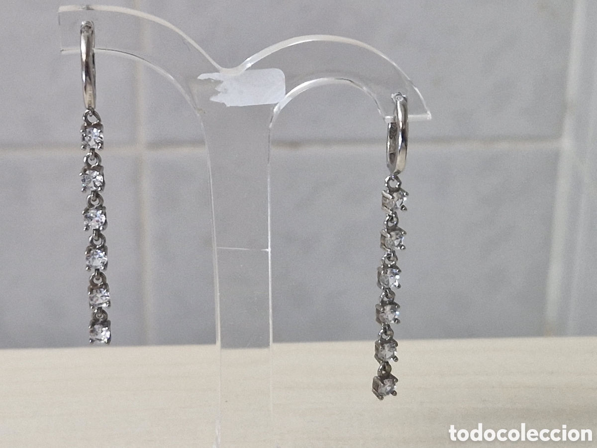 Joyeria: PENDIENTES LARGOS PLATA RODIADA Y CIRCONITAS - Foto 3