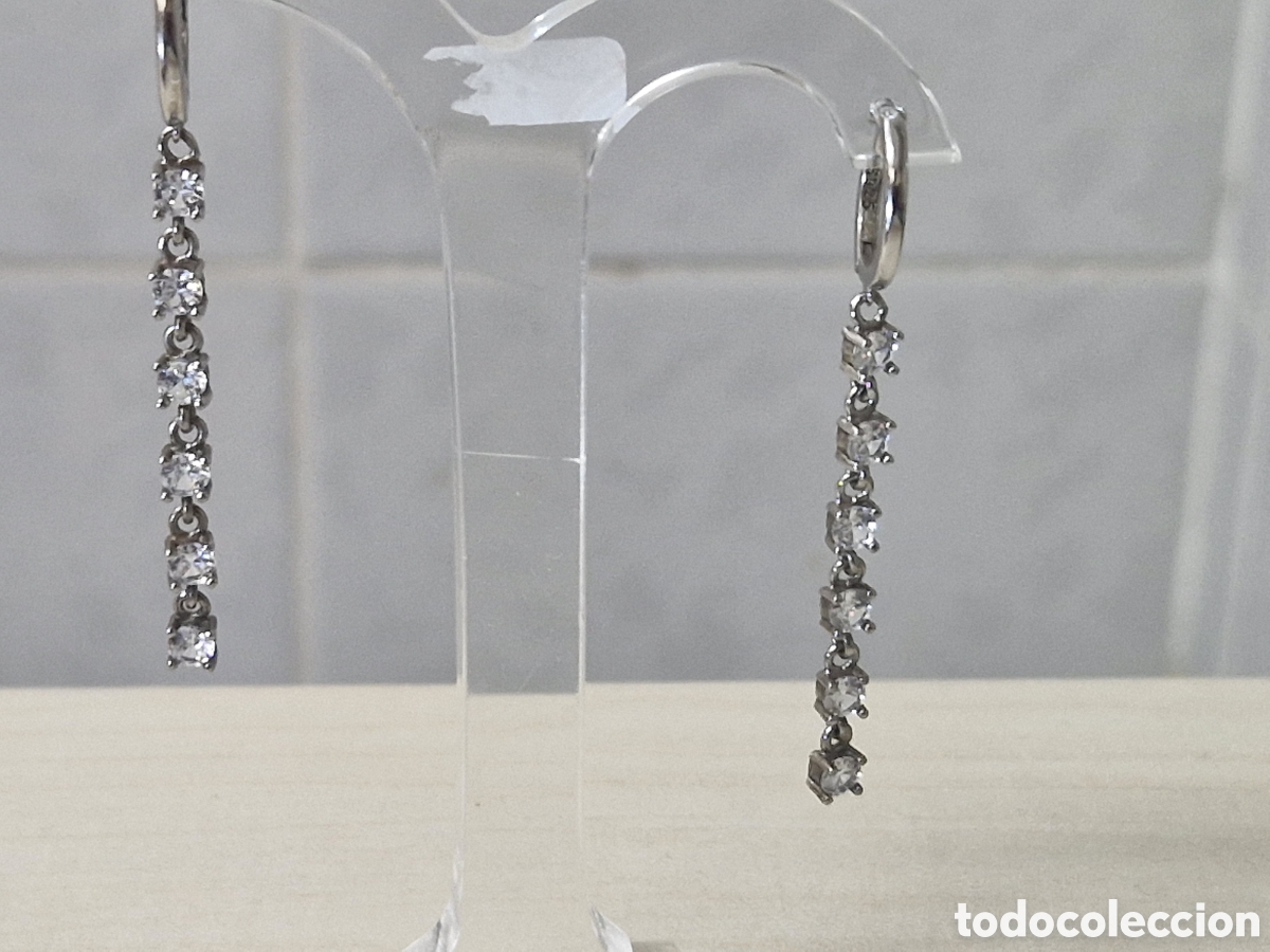 Joyeria: PENDIENTES LARGOS PLATA RODIADA Y CIRCONITAS - Foto 4