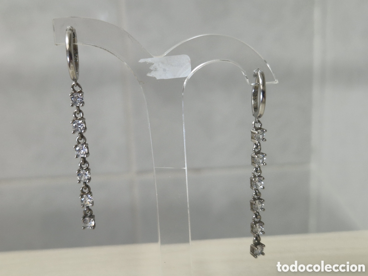 Joyeria: PENDIENTES LARGOS PLATA RODIADA Y CIRCONITAS - Foto 5