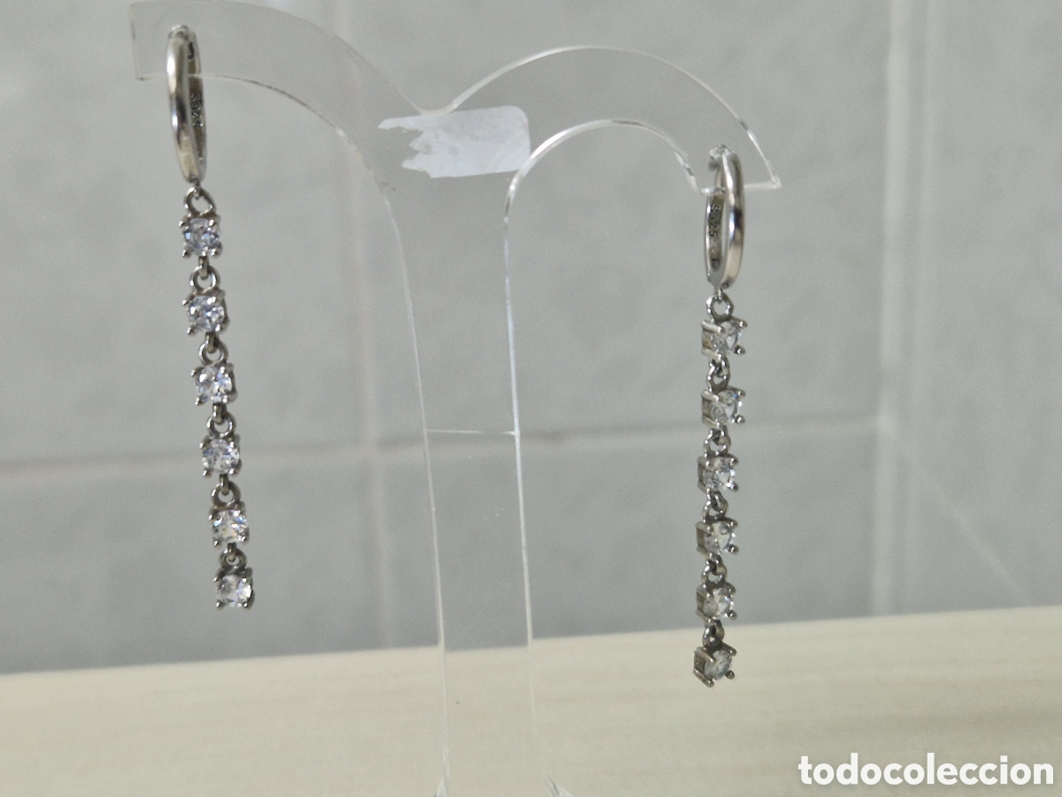 Joyeria: PENDIENTES LARGOS PLATA RODIADA Y CIRCONITAS - Foto 6