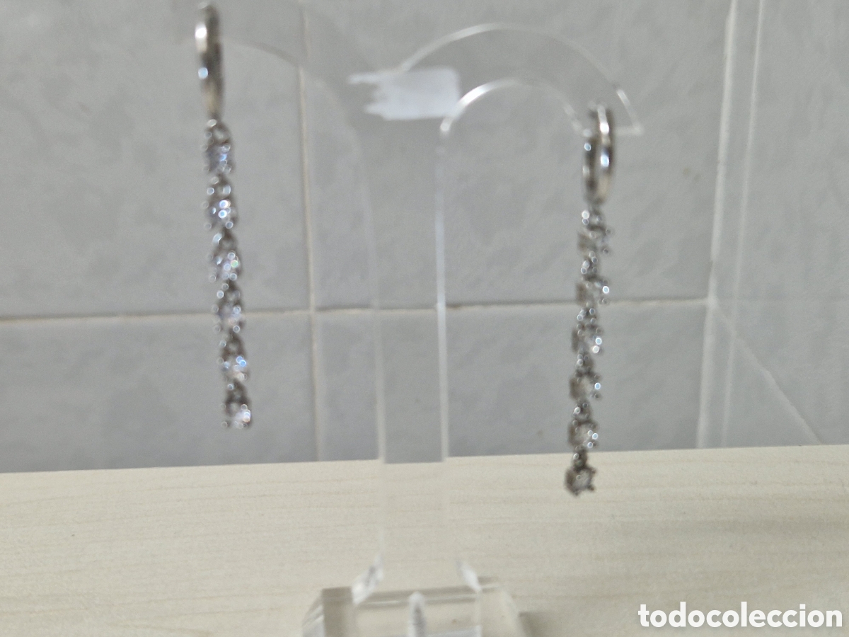 Joyeria: PENDIENTES LARGOS PLATA RODIADA Y CIRCONITAS - Foto 1