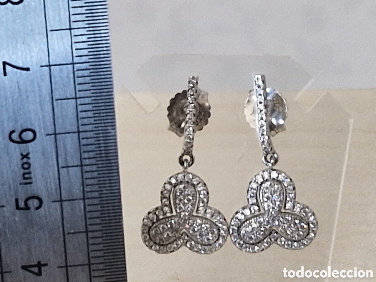 Joyeria: PENDIENTES PLATA RODIADA EN PAVE DE CIRCONITAS NUEVOS - Foto 2