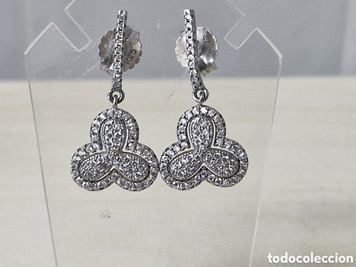 Joyeria: PENDIENTES PLATA RODIADA EN PAVE DE CIRCONITAS NUEVOS - Foto 3
