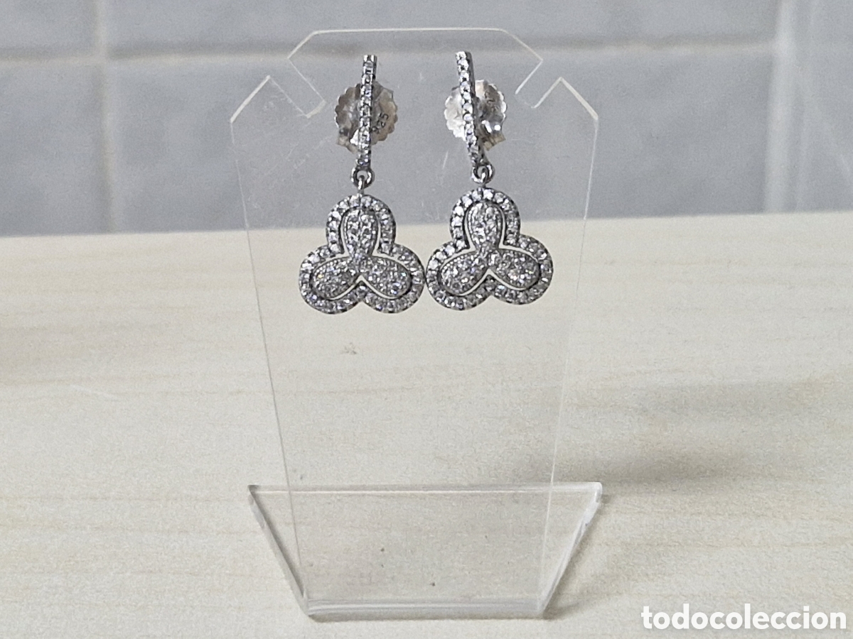Joyeria: PENDIENTES PLATA RODIADA EN PAVE DE CIRCONITAS NUEVOS - Foto 4