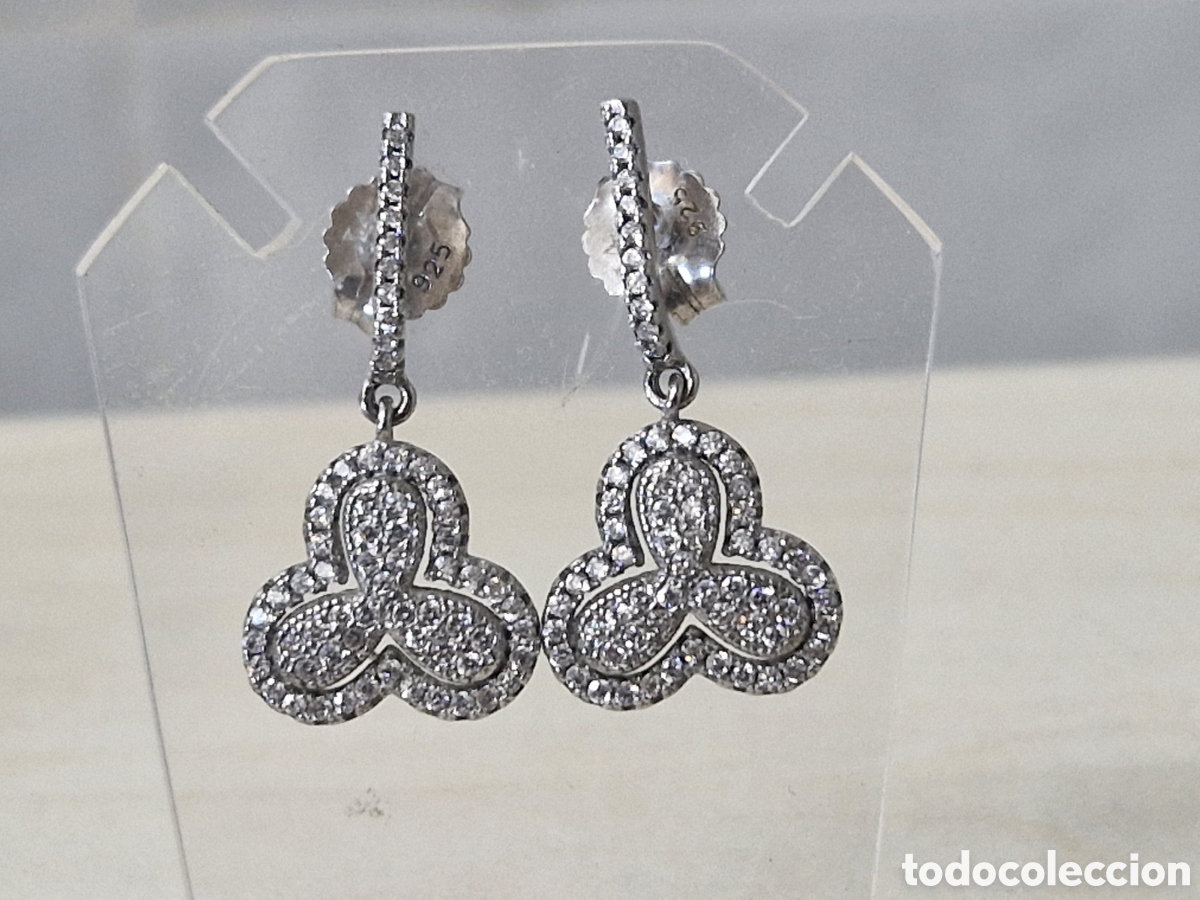 Joyeria: PENDIENTES PLATA RODIADA EN PAVE DE CIRCONITAS NUEVOS - Foto 5