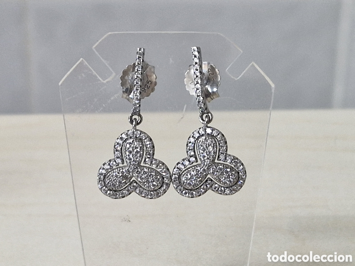 Joyeria: PENDIENTES PLATA RODIADA EN PAVE DE CIRCONITAS NUEVOS - Foto 6