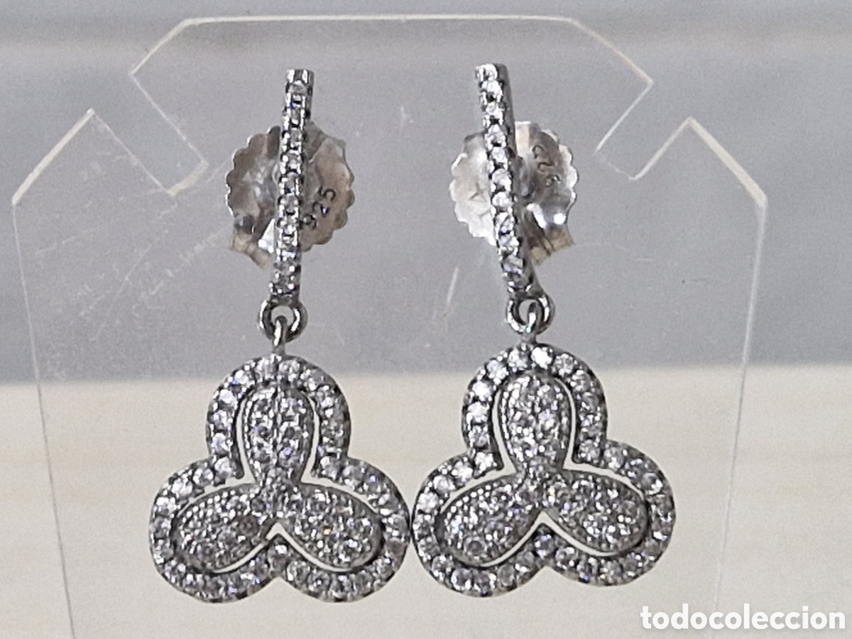 Joyeria: PENDIENTES PLATA RODIADA EN PAVE DE CIRCONITAS NUEVOS - Foto 1